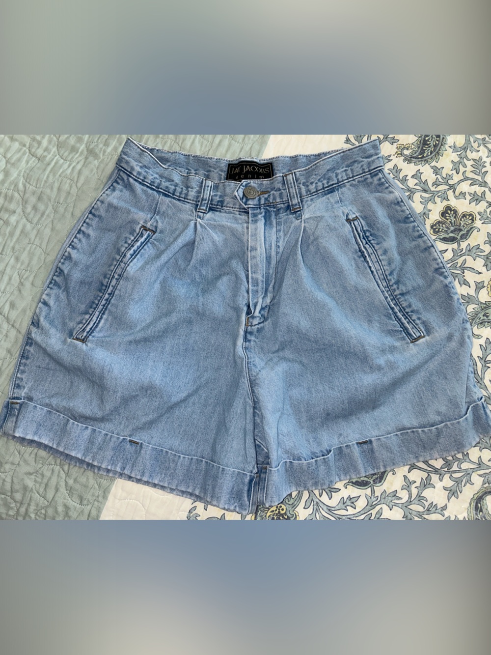 Jay Jacobs Light Blue High-Rise Denim Shorts